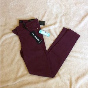 Burgundy jeans